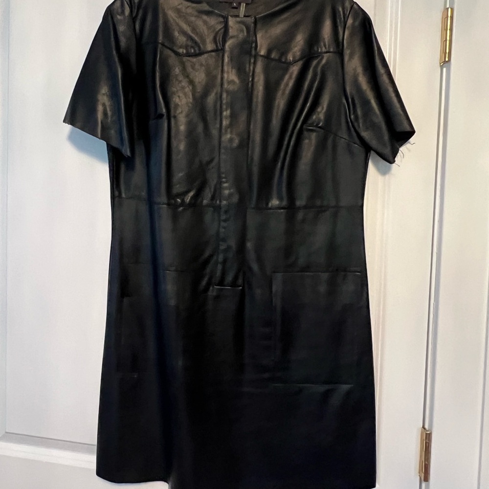 Black Faux Leather Dress